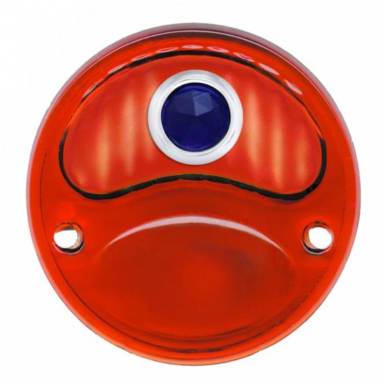 Glass Tail Light Lens With Blue Dot For 1928-31 Ford Model A - View 1
