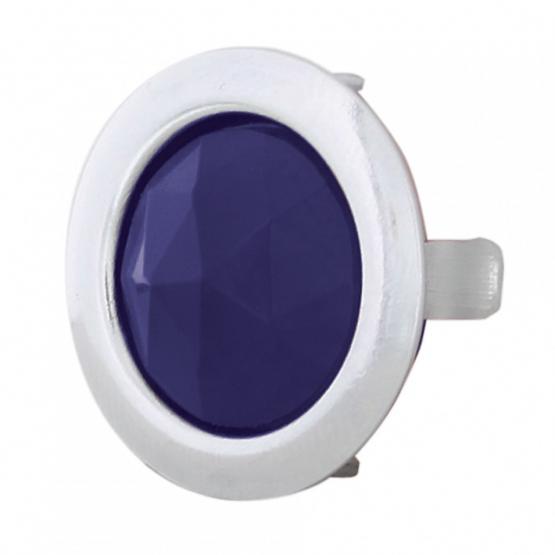 Glass Blue Dot Lens With Chrome Ring, Short Tab (Pair) - View 1