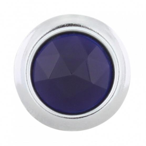 Glass Blue Dot Lens With Chrome Ring, Short Tab (Pair) - View 2