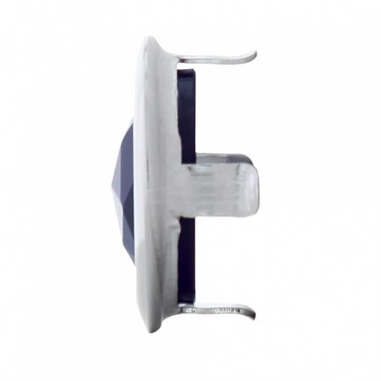 Glass Blue Dot Lens With Chrome Ring, Short Tab (Pair) - View 3