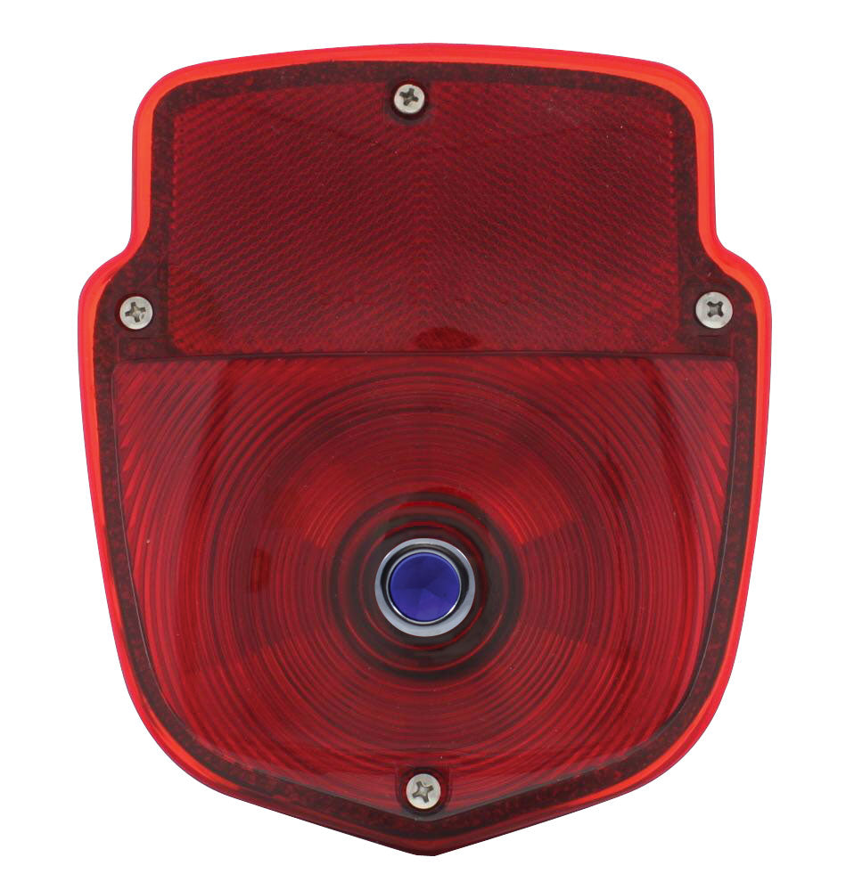 Tail Light Assembly With Stainless Steel Housing &amp; Blue Dot Lens For 1953-56 Ford Truck - L/H - View 1