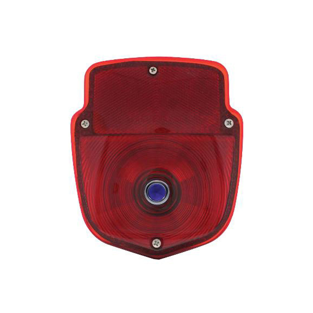 Tail Light Assembly With Stainless Steel Housing &amp; Blue Dot Lens For 1953-56 Ford Truck - R/H - View 1