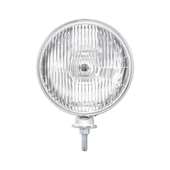 7" Stainless Dietz Style Headlight With 12 Volt Flat H4 Halogen Bulb (Pair) - View 2