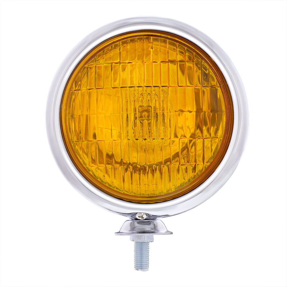 6V Vintage Chrome Fog Light, Amber Lens - View 2
