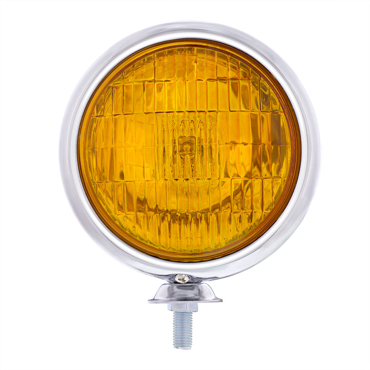 6V Vintage Chrome Fog Light, Amber Lens - View 2