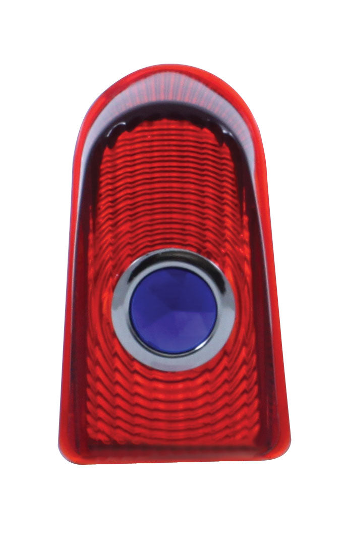 Glass Tail Light Lens With Blue Dot For 1949-50 Chevy Passenger Car - View 1