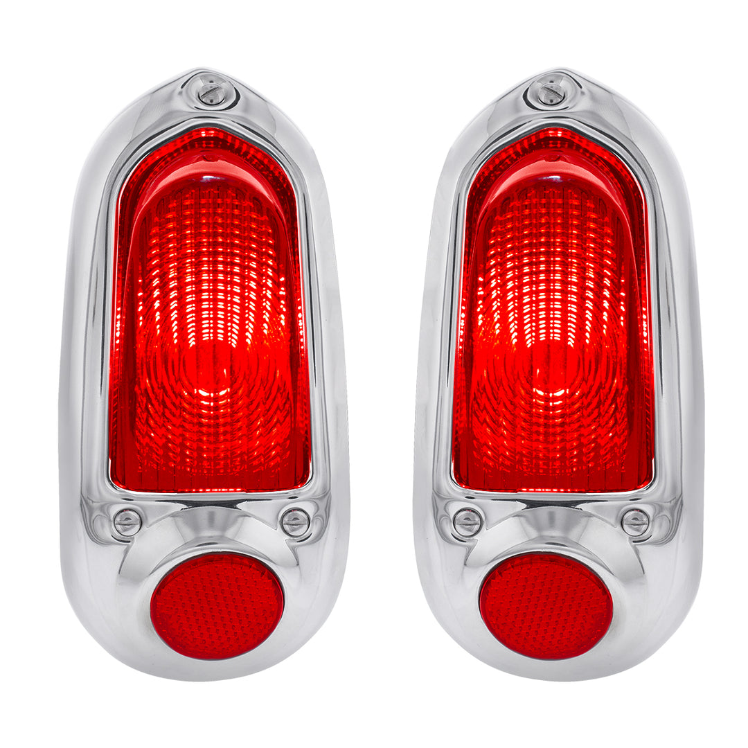 12V Tail Light With Stainless Steel Bezel For 1949-50 Chevy Passenger Car (Pair) - View 1