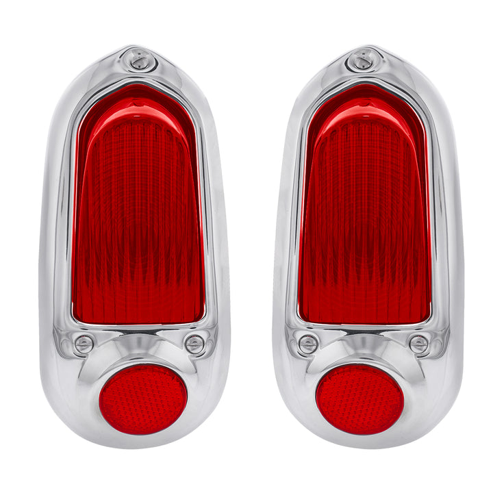 12V Tail Light With Stainless Steel Bezel For 1949-50 Chevy Passenger Car (Pair) - View 2