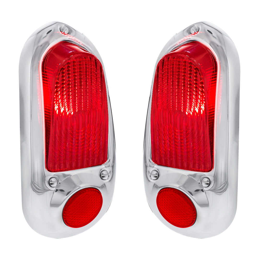 12V Tail Light With Stainless Steel Bezel For 1949-50 Chevy Passenger Car (Pair) - View 3