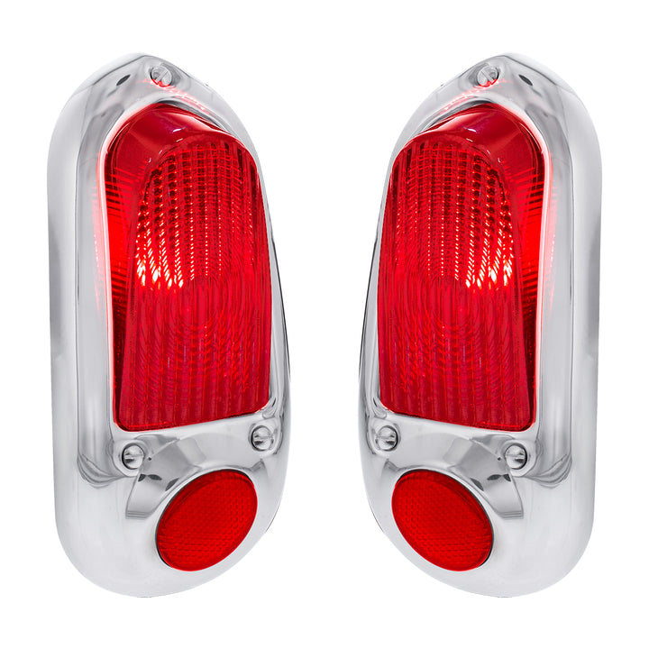 12V Tail Light With Stainless Steel Bezel For 1949-50 Chevy Passenger Car (Pair) - View 3