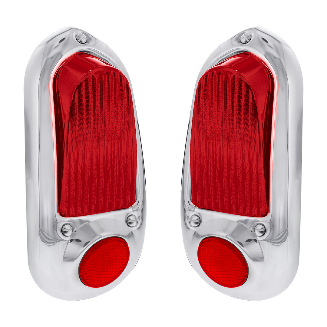 12V Tail Light With Stainless Steel Bezel For 1949-50 Chevy Passenger Car (Pair) - View 4