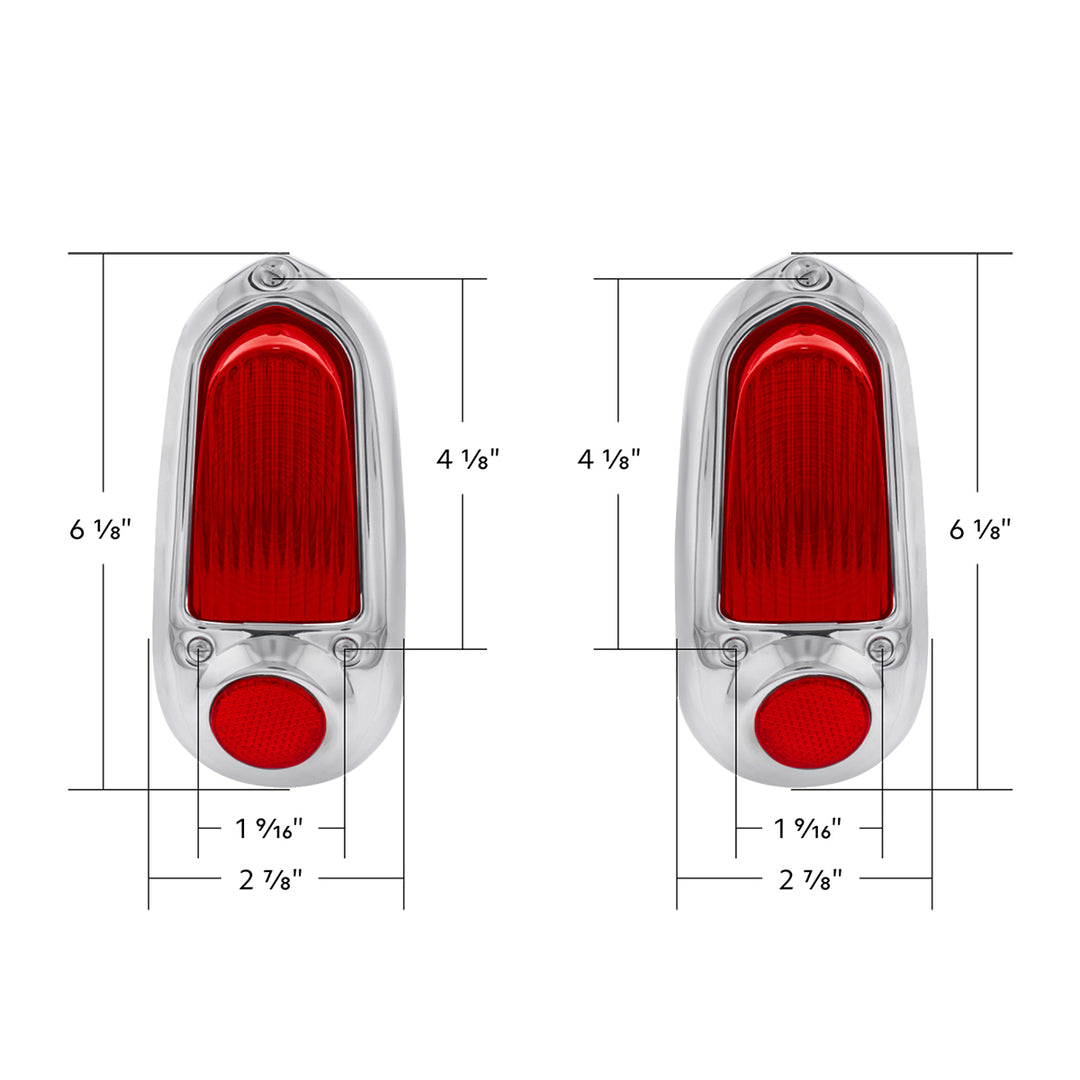 12V Tail Light With Stainless Steel Bezel For 1949-50 Chevy Passenger Car (Pair) - View 7