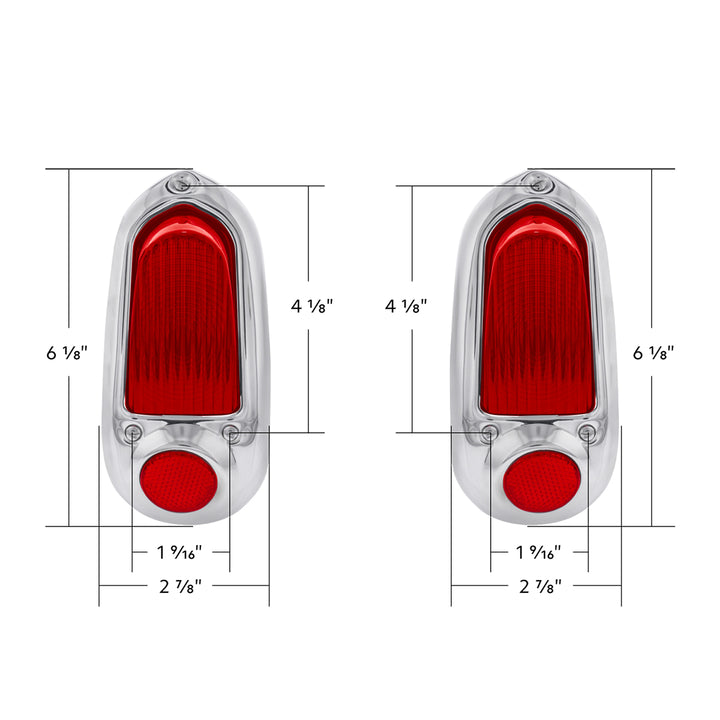12V Tail Light With Stainless Steel Bezel For 1949-50 Chevy Passenger Car (Pair) - View 7