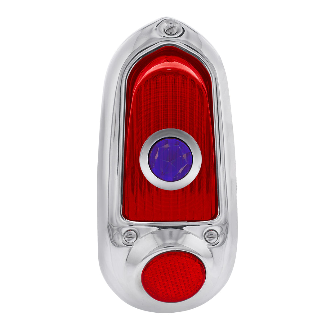Tail Light Assembly With Stainless Steel Housing &amp; Blue Dot For 1949-50 Chevy Passenger Car - L/H - View 2