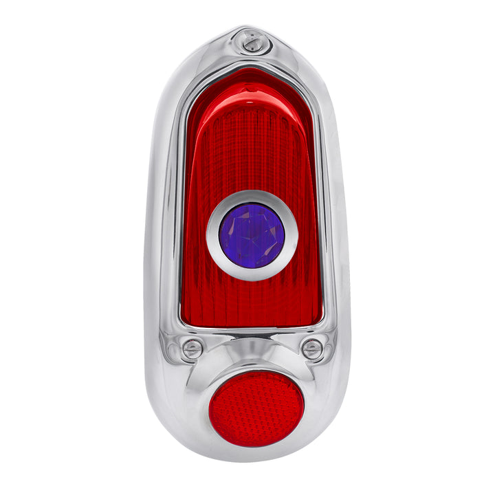 Tail Light Assembly With Stainless Steel Housing &amp; Blue Dot For 1949-50 Chevy Passenger Car - L/H - View 2