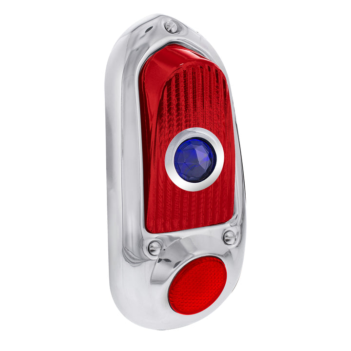 Tail Light Assembly With Stainless Steel Housing &amp; Blue Dot For 1949-50 Chevy Passenger Car - L/H - View 4