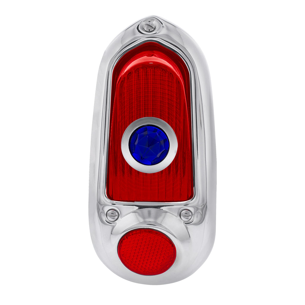 Tail Light Assembly With Stainless Steel Housing & Blue Dot For 1949-50 Chevy Passenger Car - R/H - View 2