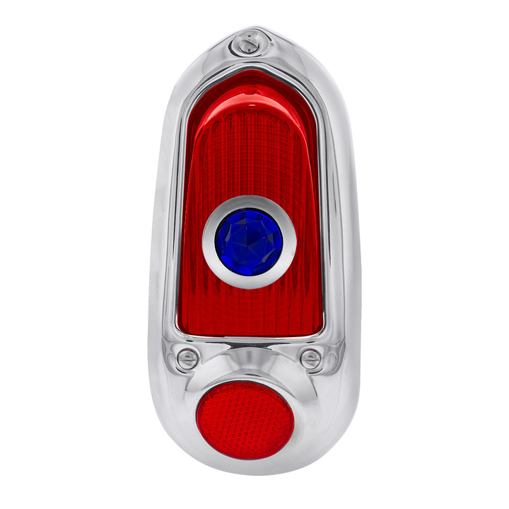 Tail Light Assembly With Stainless Steel Housing &amp; Blue Dot For 1949-50 Chevy Passenger Car - R/H - View 2