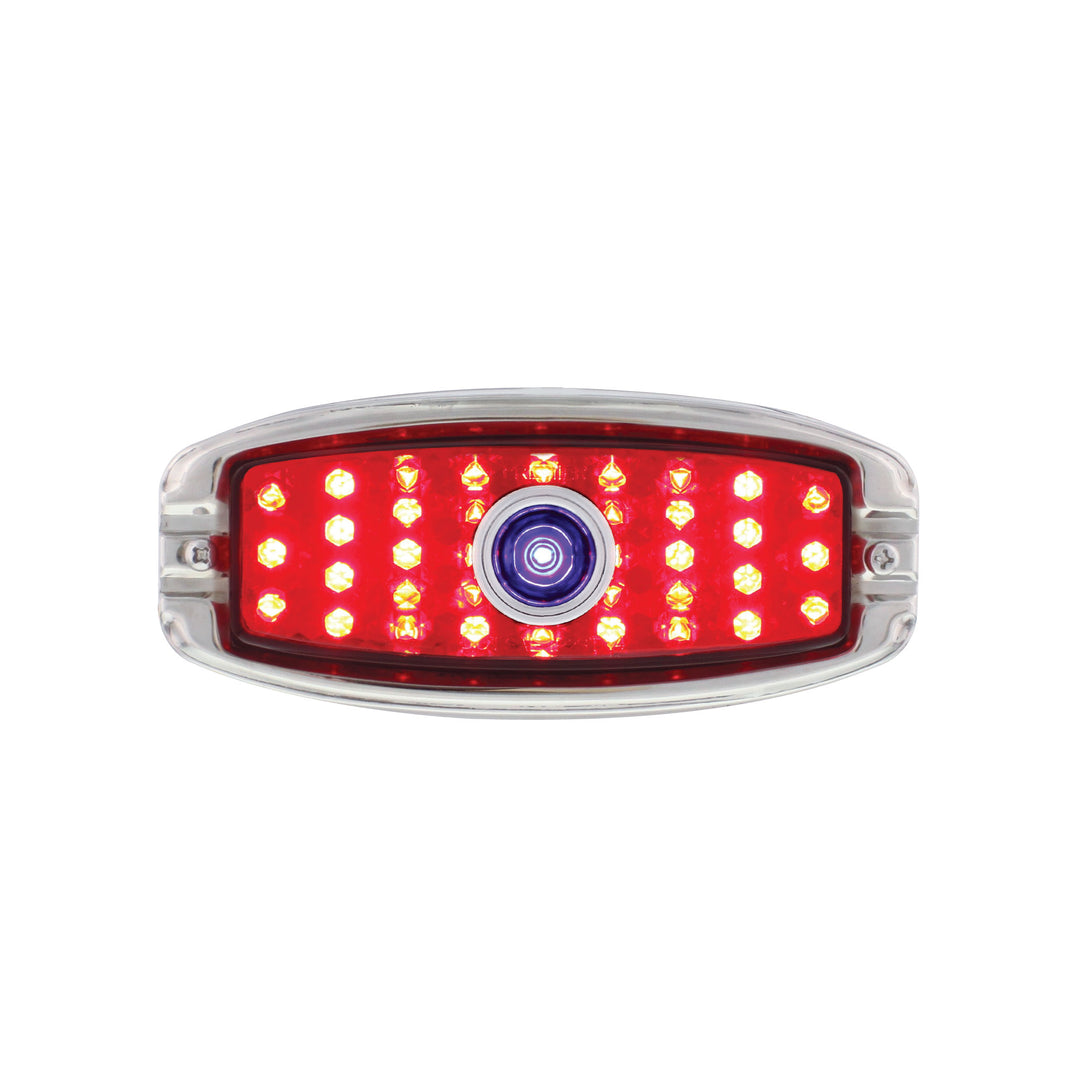 36 LED Tail Light With SS Rim &amp; Blue Dot For 1941-48 Chevy Passenger Car - L/H - View 1