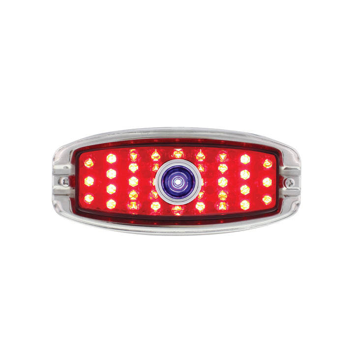 36 LED Tail Light With SS Rim &amp; Blue Dot For 1941-48 Chevy Passenger Car - L/H - View 1