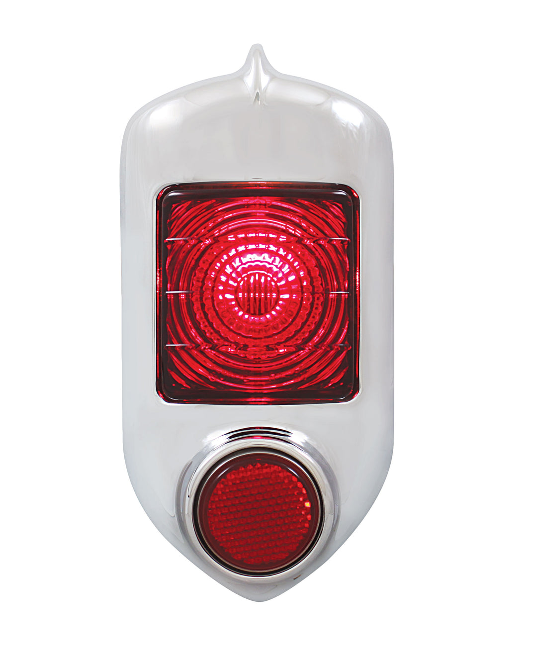 Tail Light With Chrome Bezel &amp; Glass Lens For 1951-52 Chevy Passenger Car - View 1