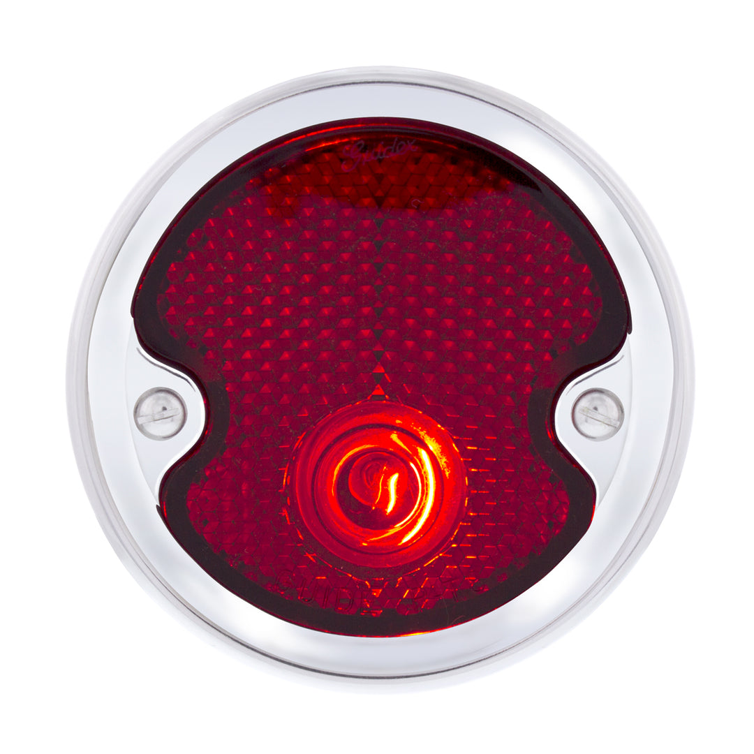 Tail Light Assembly With Stainless Steel Bezel &amp; Black Housing For 1954-55 Chevy Truck - View 1
