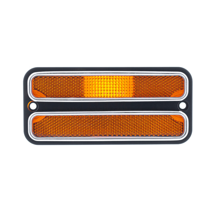 Deluxe Side Marker Light With Stainless Steel Trim For 1968-1972 Chevrolet &amp; GMC Truck-Amber Lens - View 2
