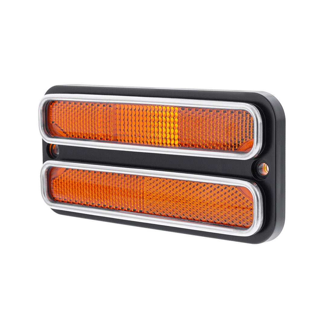 Deluxe Side Marker Light With Stainless Steel Trim For 1968-1972 Chevrolet &amp; GMC Truck-Amber Lens - View 3