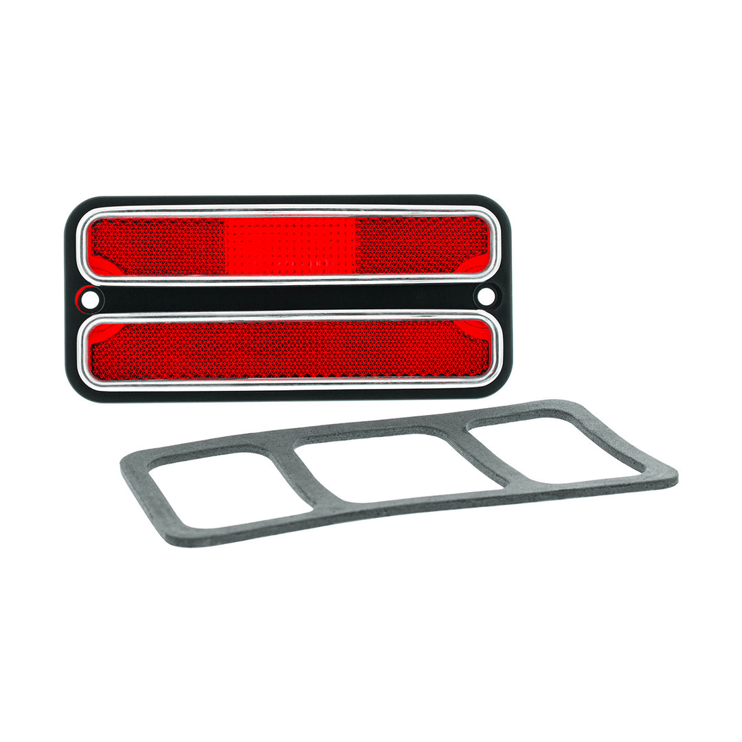 Deluxe Side Marker Light With Stainless Steel Trim For 1968-1972 Chevrolet &amp; GMC Truck-Red Lens - View 1
