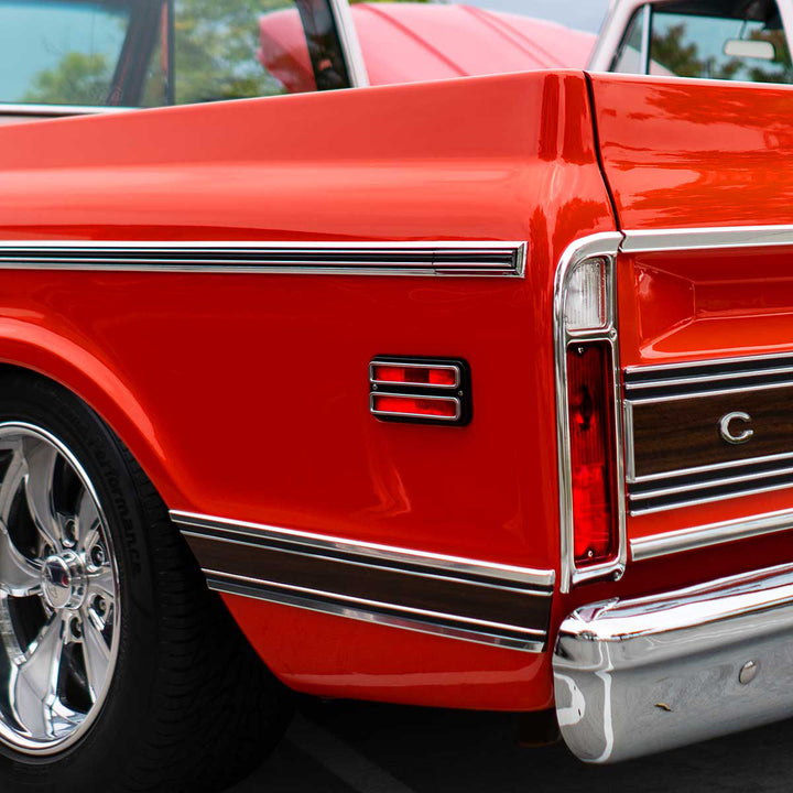 Deluxe Side Marker Light With Stainless Steel Trim For 1968-1972 Chevrolet &amp; GMC Truck-Red Lens - View 10