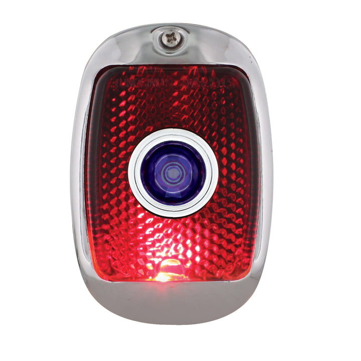 Tail Light Assembly With Stainless Steel Housing &amp; Blue Dot For 1940-53 Chevy &amp; GMC Truck - R/H - View 1
