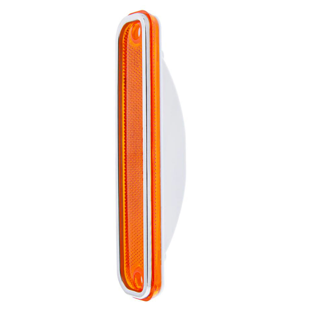Side Marker Light With Stainless Steel Trim For 1973-80 Chevy Truck, Amber Lens - View 2