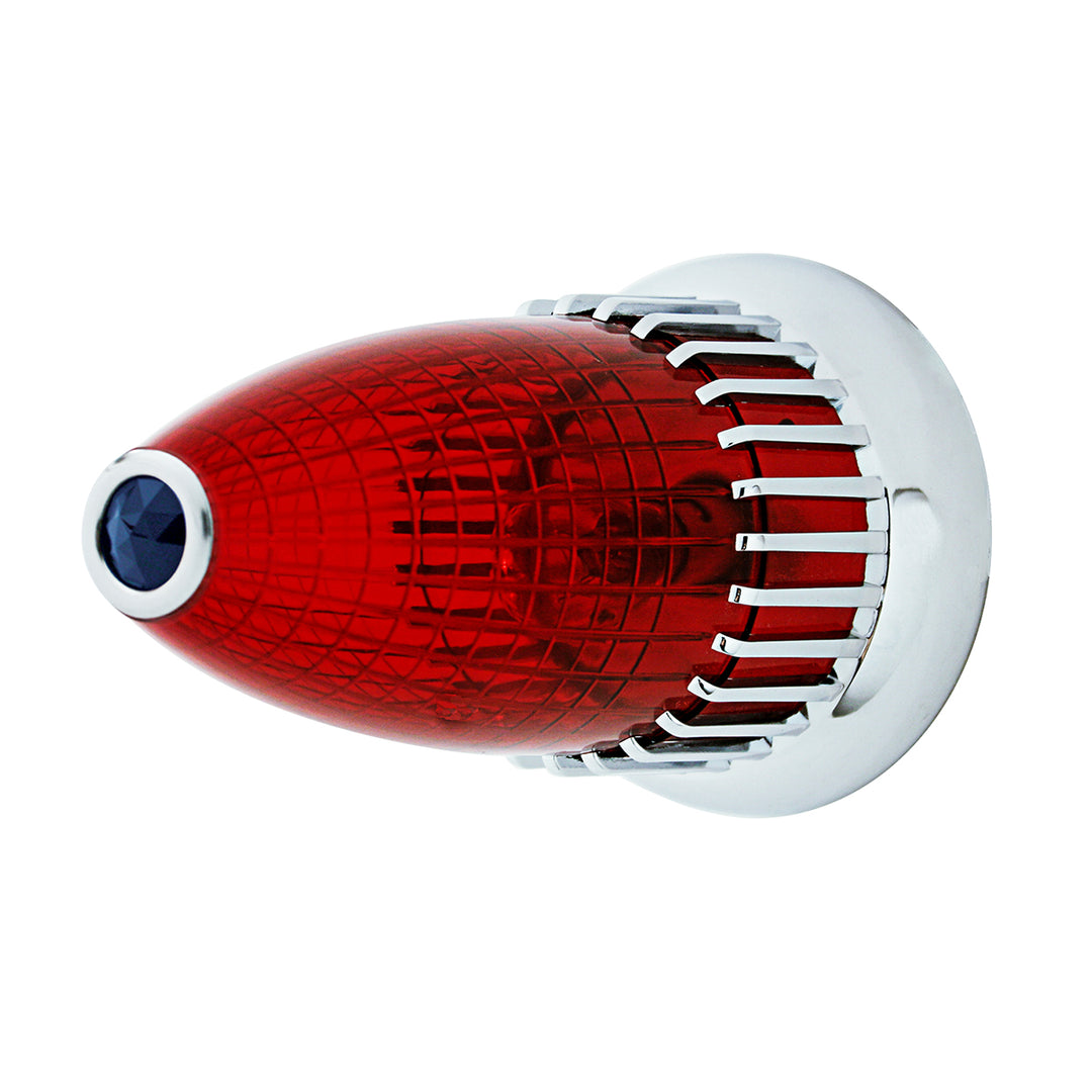 1959 Cadillac Style Tail Light With Flush Mount Bezel, Red Lens With Blue Dot - View 1