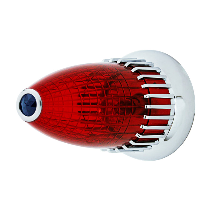 1959 Cadillac Style Tail Light With Flush Mount Bezel, Red Lens With Blue Dot - View 1