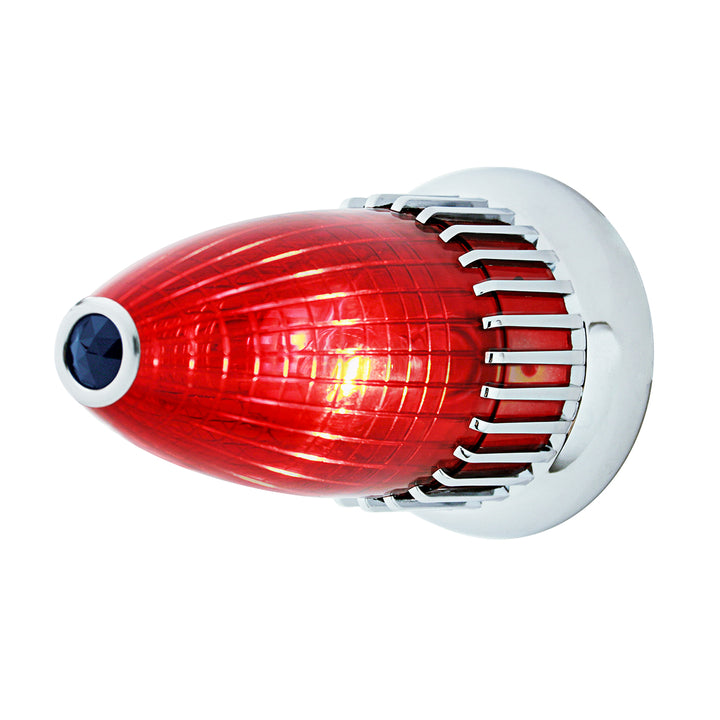 1959 Cadillac Style Tail Light With Flush Mount Bezel, Red Lens With Blue Dot - View 2