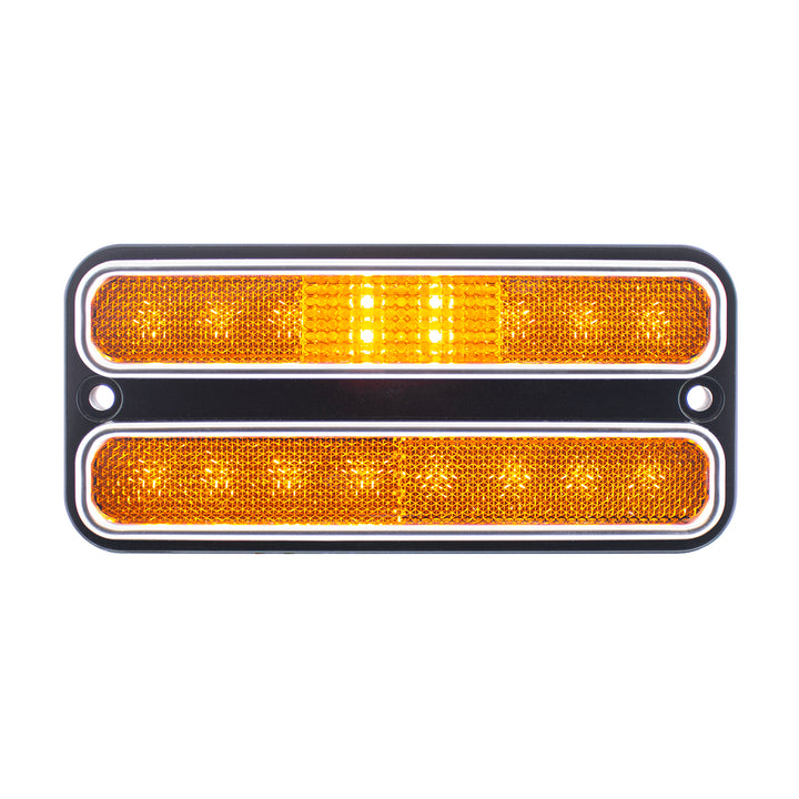 18 LED Side Marker Light With Stainless Steel Trim For 1968-1972 Chevrolet &amp; GMC Truck, Amber Lens - View 1