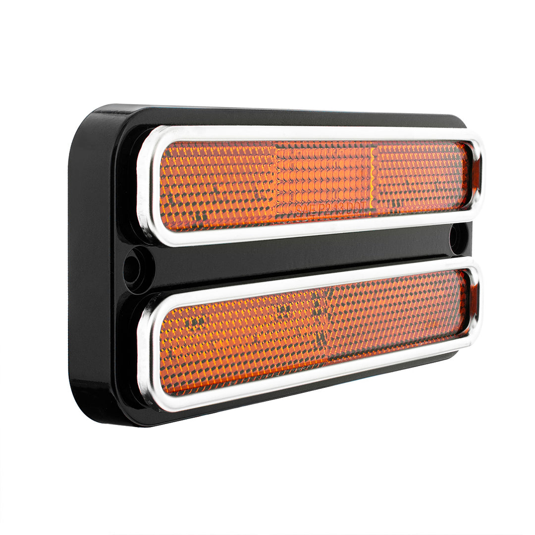 18 LED Side Marker Light With Stainless Steel Trim For 1968-1972 Chevrolet &amp; GMC Truck, Amber Lens - View 4