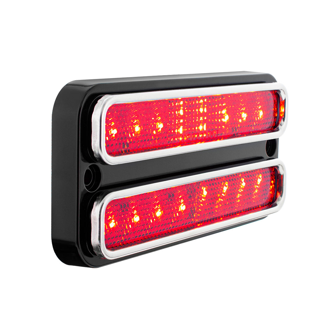 18 LED Side Marker Light With Stainless Steel Trim For 1968-1972 Chevrolet &amp; GMC Truck, Red Lens - View 3