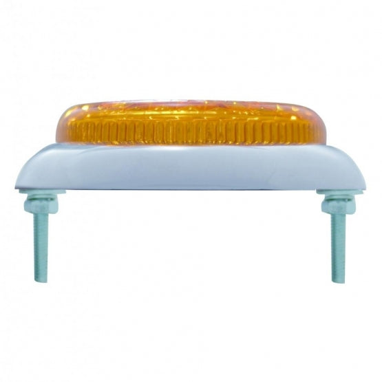 17 Amber LED Vintage Round P/T/C Light With Flush Mount Pad For 1939 Chevy Car - View 2