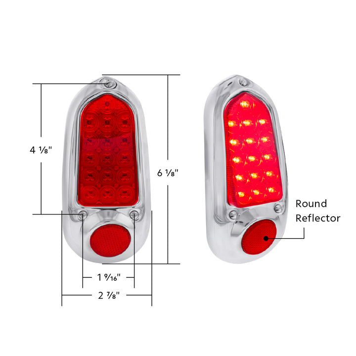 16 LED Tail Light With Stainless Steel Rim For 1949-50 Chevy Passenger Car - L/H - View 7