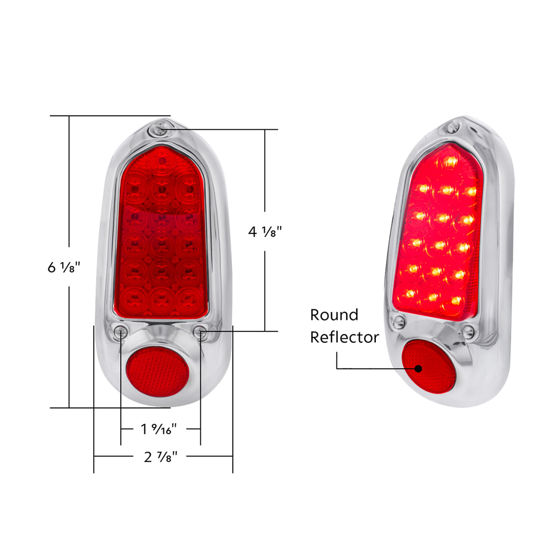 16 LED Tail Light With Stainless Steel Rim For 1949-50 Chevy Passenger Car - R/H - View 7
