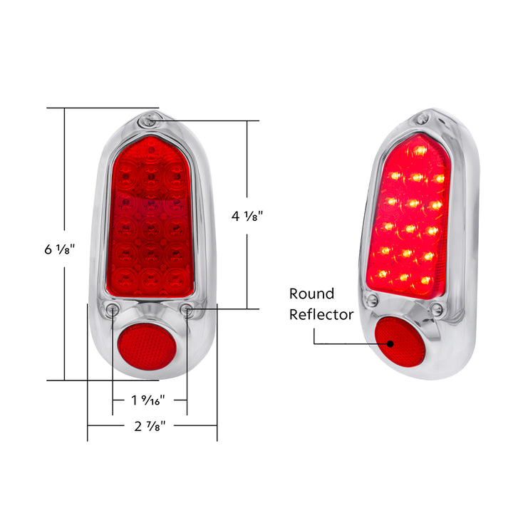 16 LED Tail Light With Stainless Steel Rim For 1949-50 Chevy Passenger Car - R/H - View 7