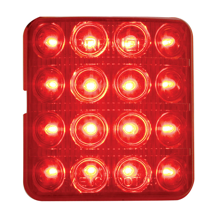 16 LED Tail Light For 1951-52 Chevy Passenger Car, Red Lens - View 2