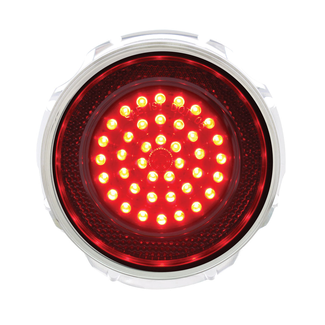 40 LED Tail Light With Stainless Steel Trim For 1965 Chevy Impala, Clear Lens - View 1