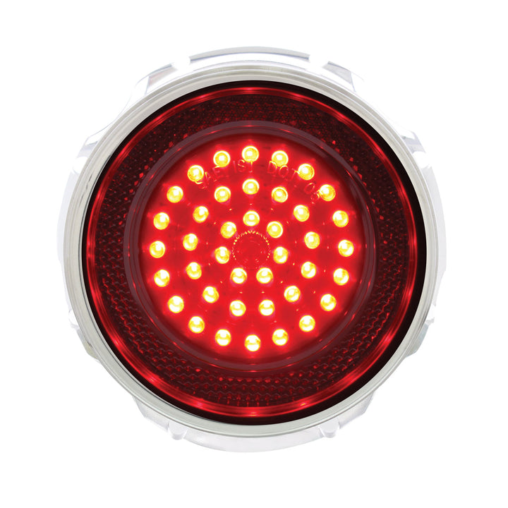40 LED Tail Light With Stainless Steel Trim For 1965 Chevy Impala, Clear Lens - View 1