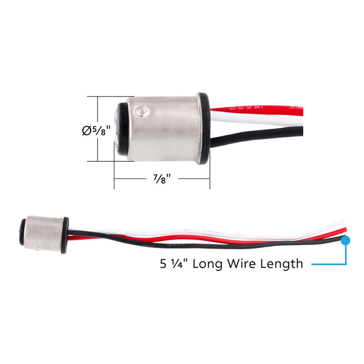 1157 Double Contact Stlye 3-Wire Tail Light Socket Adapter (10 Pcs) - View 5