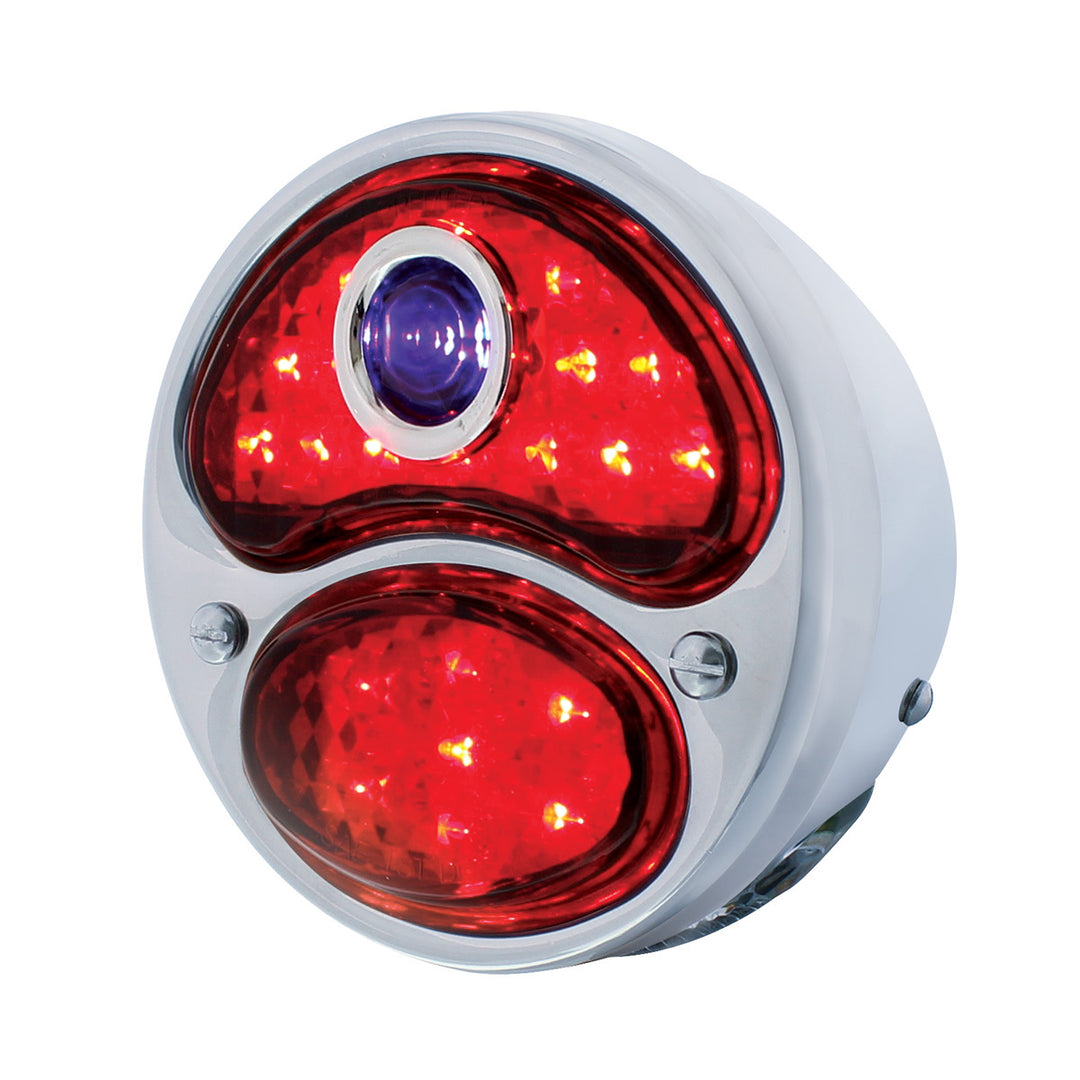 LED 12V Tail Light Assembly With SS Housing &amp; Blue Dot For 1928-31 Ford Model A - L/H - View 1