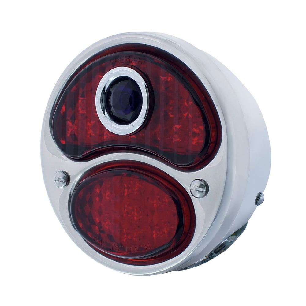 LED 12V Tail Light Assembly With SS Housing & Blue Dot For 1928-31 Ford Model A - L/H - View 2