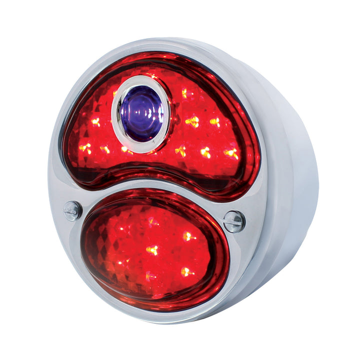 LED 12V Tail Light Assembly With SS Housing &amp; Blue Dot For 1928-31 Ford Model A - R/H - View 1