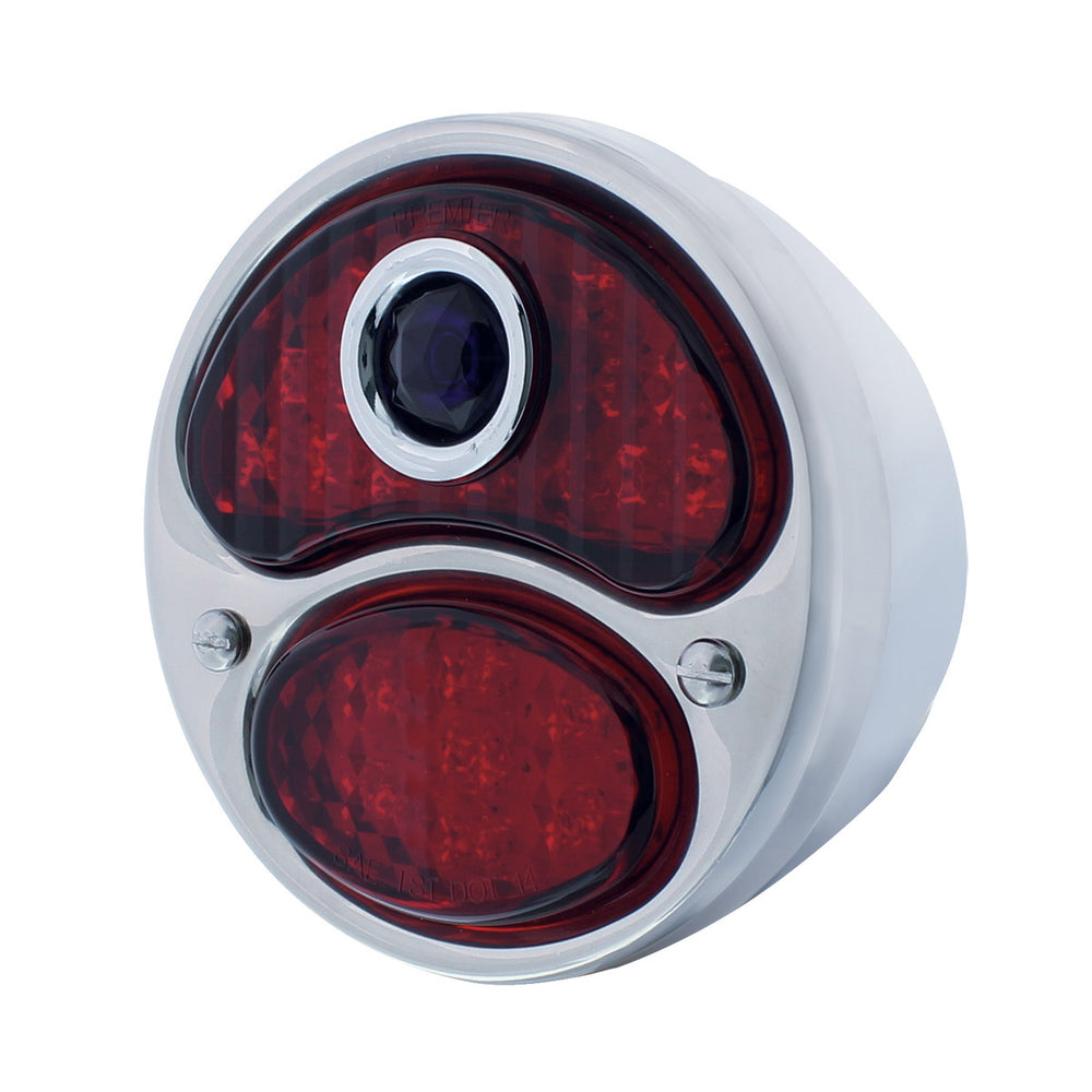 LED 12V Tail Light Assembly With SS Housing & Blue Dot For 1928-31 Ford Model A - R/H - View 2